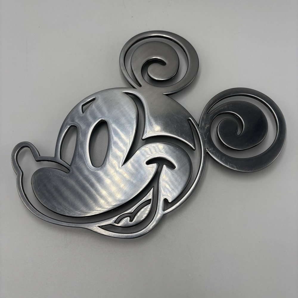 Disney Mickey Mouse Large Face 9.5" Metal Kitchen Trivet Hot Plate Silver